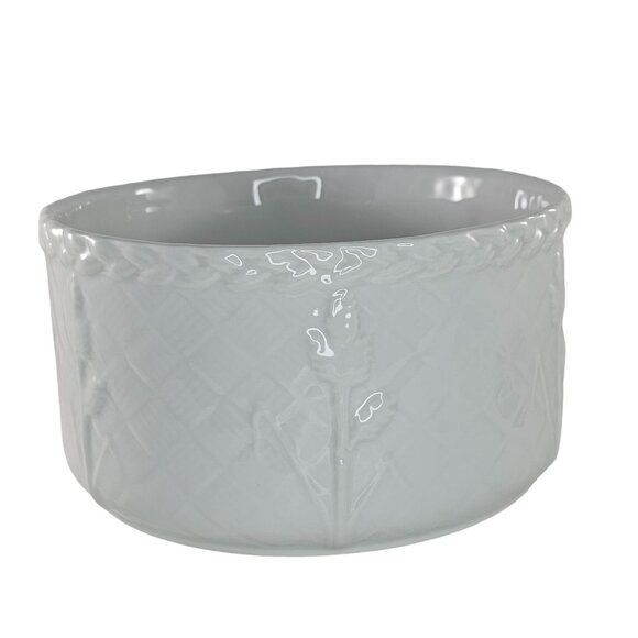 Royal Worcester Gourmet Oven China White Embossed Souffle Bowl - Picture 1 of 8
